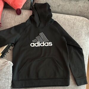 Adidas Black and Gray Logo Hoodie
